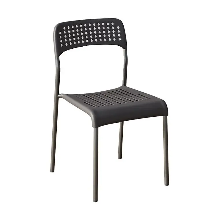 Black Stackable Open Back Plastic Chair: Durable and Functional Seating Solution