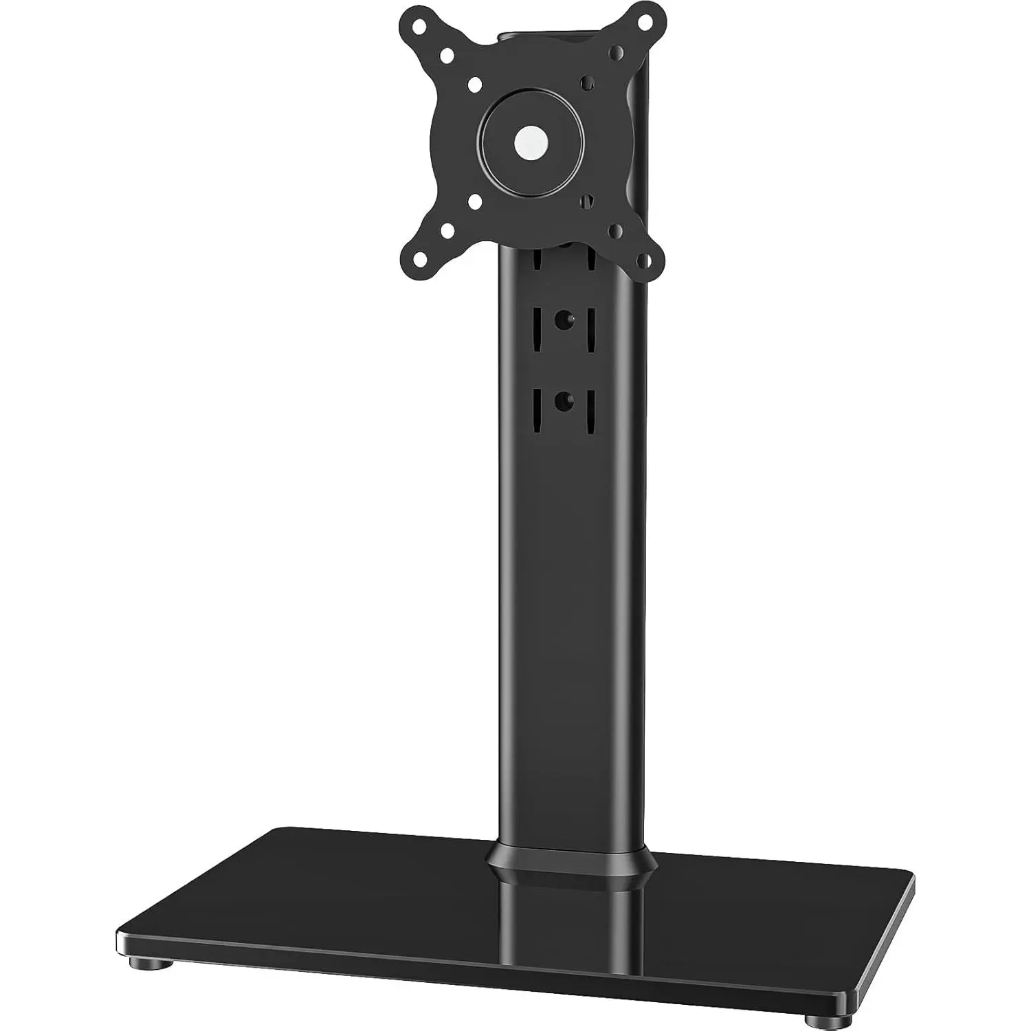 Single LCD Computer Monitor Freestanding Desk Stand Mount Riser, 13-32 in Screen Compatibility, Swivel-Height Adjustable Rotation VESA Base, Holds Up to 77 lbs