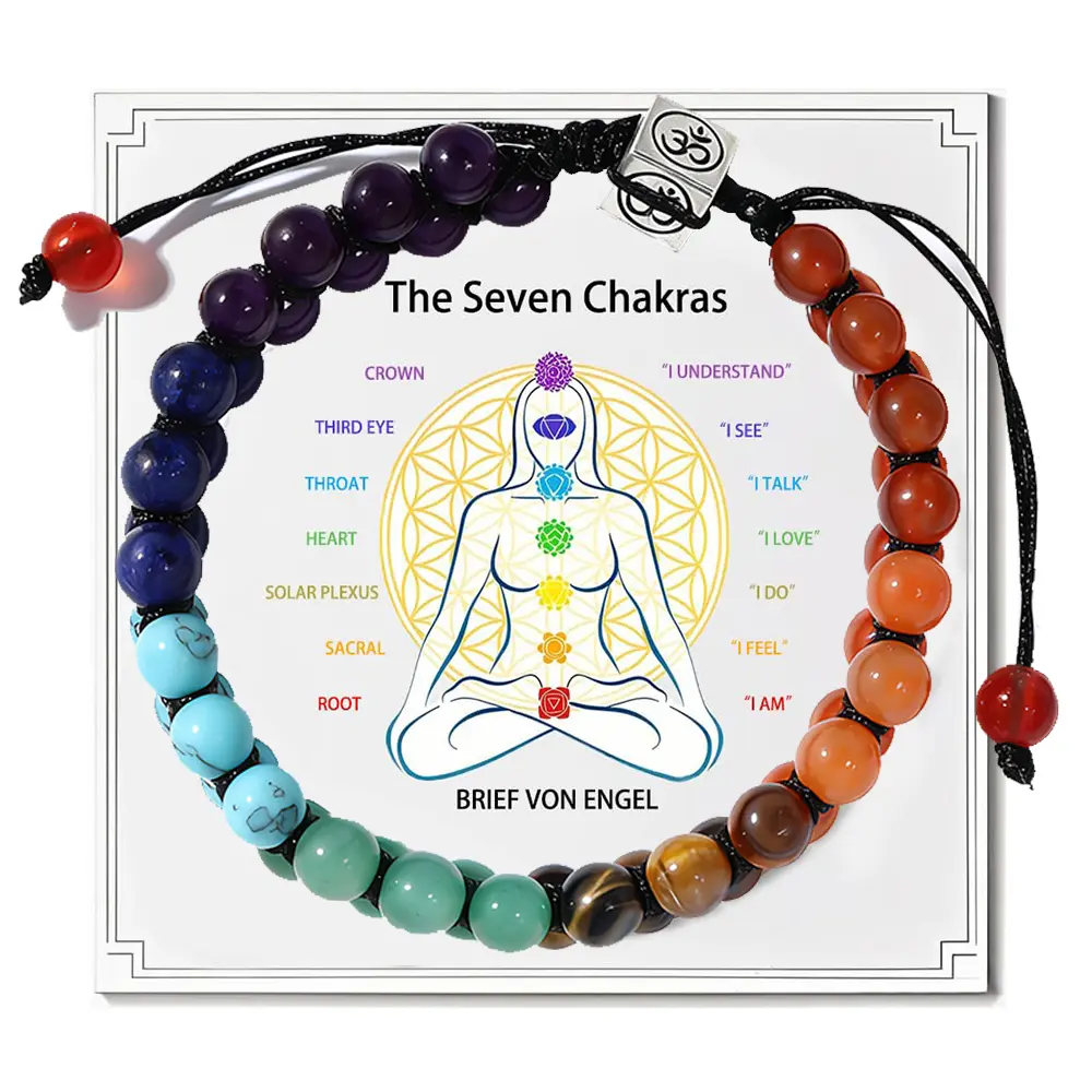 7 Chakra Natural Crystal Bracelet with Gemstones & Quartz, Boho-Style Energy Jewelry for Yoga and Meditation, Natural Crystal Bracelets, Healing Crystal Bracelet, Gemstone Beads