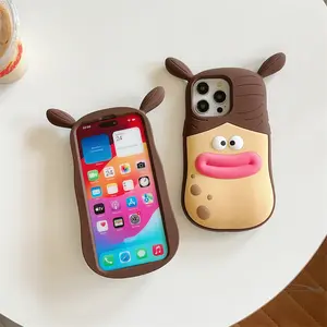 fashion woman，corner anti-fall soft silicone gift 3D "Joyful Knit" Girly-Style Silicone Phone Case — Compatible with iPhone 17 Pro Max, 16, 15, 14, 13, 12 anxiety phone cases，cute phone case ，emoji themed phone case