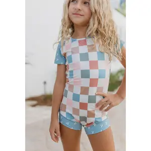 Dusty Blue Check Leotard