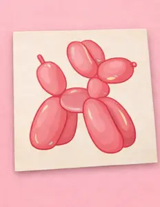 DIY Pink Balloon Dog Rhinestone Craft Kit | Cute Aesthetic Bedazzle Board | Beginner Craft