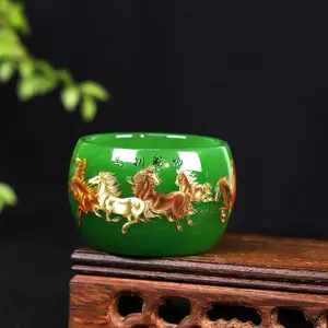 Teacups Glass Cups Hot Stamped Floral Designs Household Items Fine Tea Cups Jade Porcelain Master's Cup Tea Sets Handcrafted Jianzhan Traditional Chinese Porcelain Elegant Gift