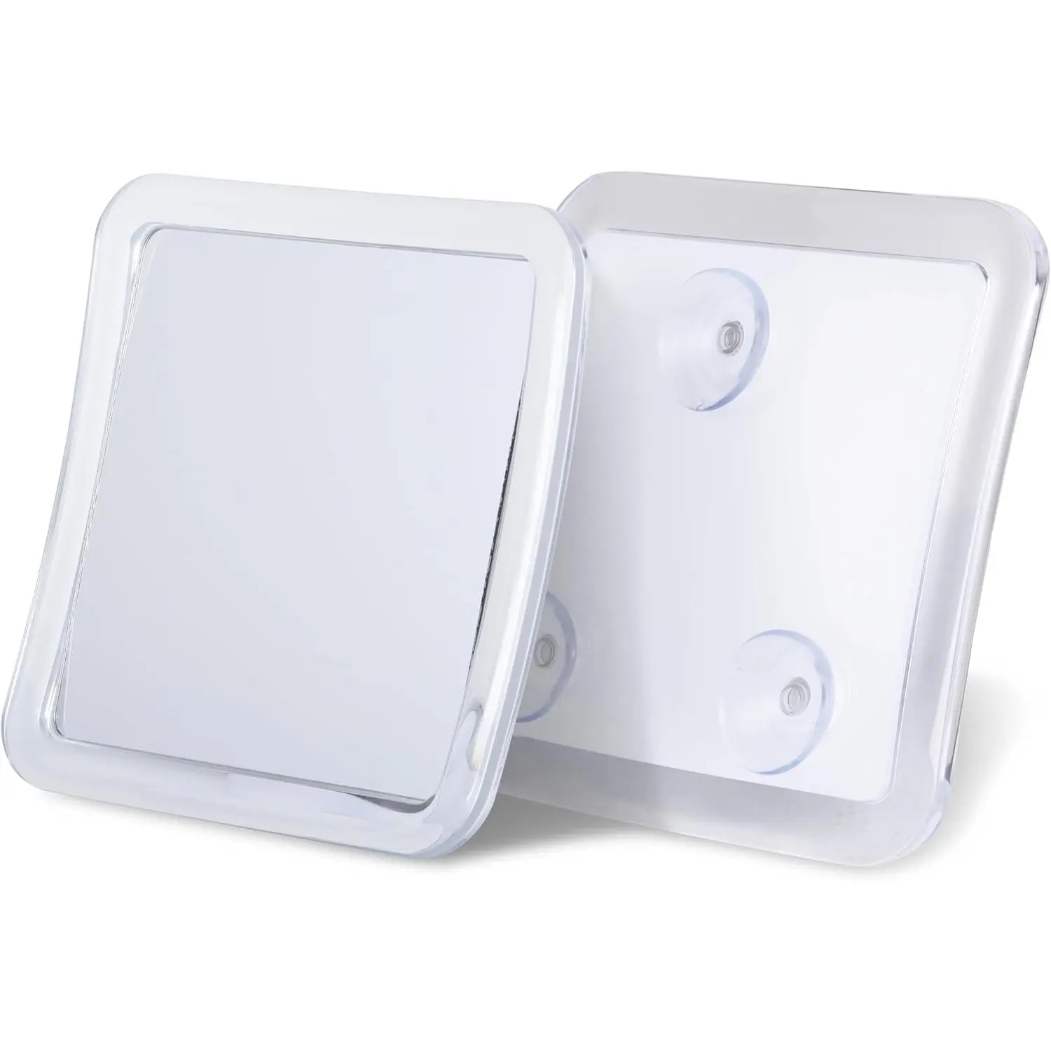Small Travel Shower Mirror - Fogless Shower Shaving Mirror with Triple Suction Cups, Anti-Fog & Shatterproof Stick On Shave Mirror for Bathroom and Travel - 5.3" x 5.3"