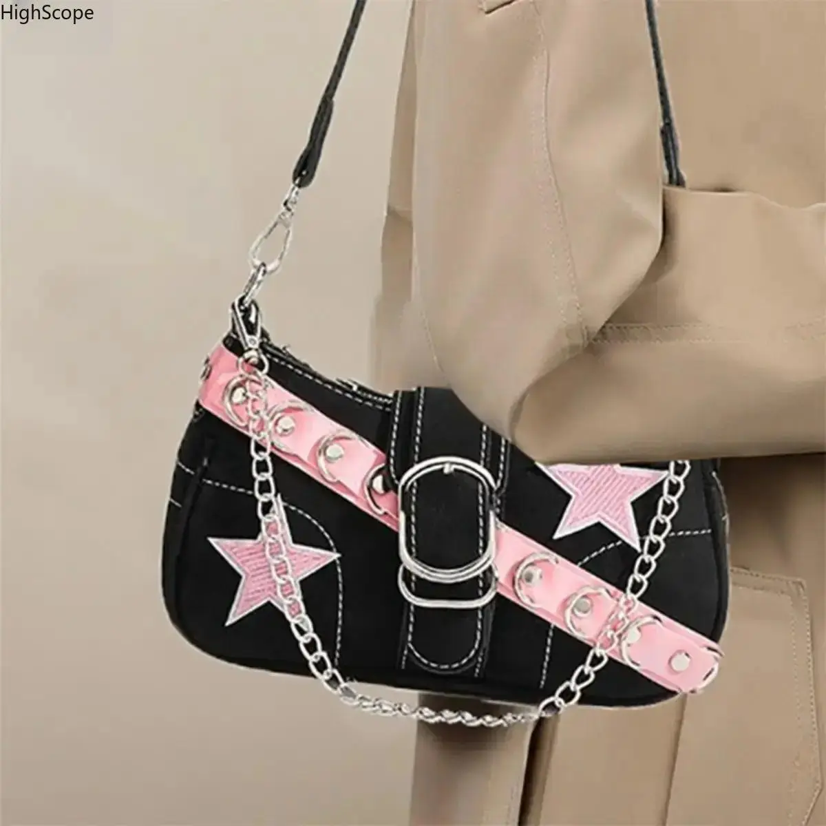 Women's Y2K Star Baguette Shoulder Bag