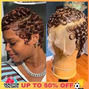 [Pixie Girl Choice] QTHAIR 13x4 HD Lace Pixie Cut Wigs Human Hair for Black Women Short Pin Curls Wig 13x4 Lace Frontal Short wig Lightweight Pre-Plucked Brazilian Virgin Human Hair Layered Pixie Wig #DealsForYouDays