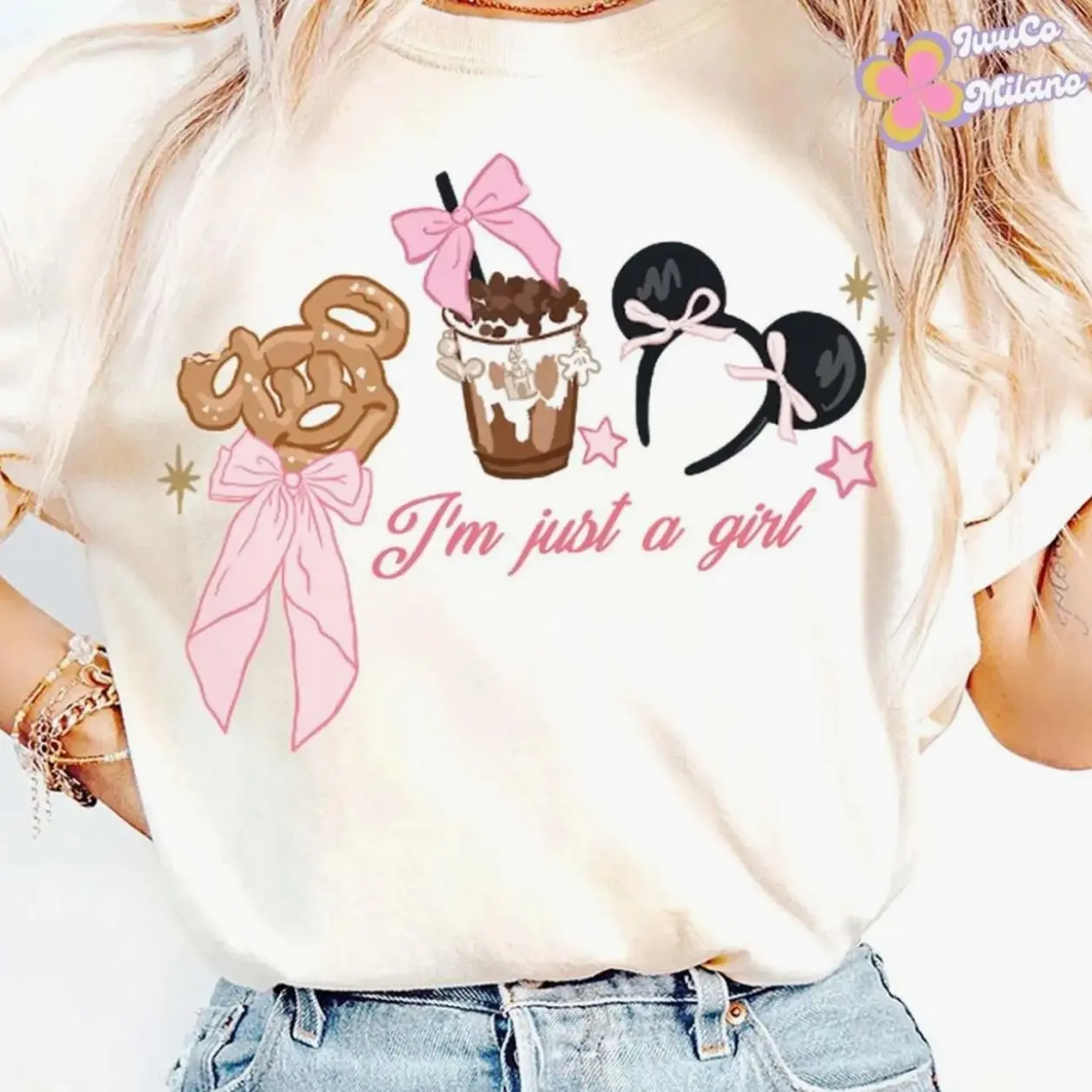Coquette Bow #Minnn Headband Coffee Snack Girl Shirt, Magic Kingdom Girl Trip Tee, Walt World Birthday Outfit DEAN3
