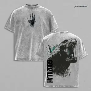 Godzilla Vintage Washed Graphic T-Shirt - Oversized Mens Streetwear Cotton Apparel Gift for King of the Monsters Fans