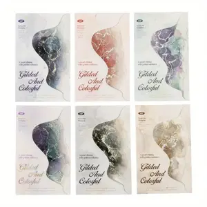 60 sheets of hot stamping silver smudging sticker pack watercolour theme PET hot stamping material waterproof self adhesive retro style DIY notebook decoration scrapbook material stickers