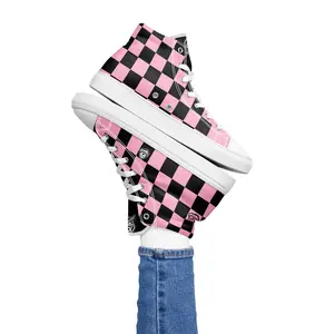 Women’s Pink checkered canvas shoes