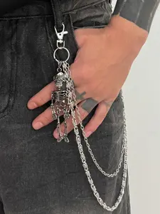 Vintage Dual-Layer Gun Chain Necklace, Unique Skull Pendant, Trendy Hiphop Gothic Mystery Jewelry for Men & Women, Perfect for Halloween Party Gothic Fashion
