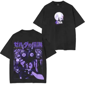 #The Legend of Zelda Vintage Unisex Washed T-Shirt, Short Sleeve Round Neck, for Men and Women, Fan, Suitable for All Seasons