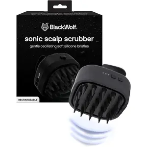 Black Wolf Sonic Scalp Scrubber - Electric Hair & Scalp Massager Brush with 3-Speed Oscillation - Rechargeable Shower Brush & Head Scrubber with Soft Silicone Bristles for Deep Clean & Exfoliation Allstar Innovations