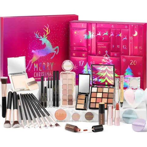 2026 Teenage Girl Christmas Gifts Women Gifts Basket , 24Boxes Advent calendar with Makeup, Bath body Spa Self Care Gifts,8Boxes Task Tags with Makeup gift sets– Perfect for Wife, Daughters,Teen Girls,Nurse,Teacher