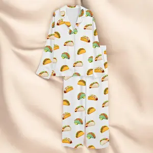 Eat Tacos Pajama Set, Funny Food Sleepwear