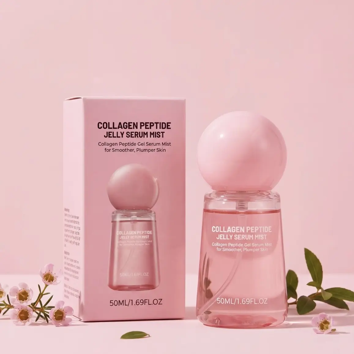 AMZ Collagen Peptide Jelly Essence Spray, Gentle Daily Skincare Mist for Smooth, Soft, Delicate Facial Skin with Deep Hydration, Nourishment Moisture Compact Serums Smoothing Hydrate Moisturizer  bump solution
