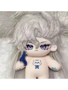 20CM Anime Genshin Impact Neuvillette Cosplay Cartoon Short Plush Body doll Plushies Xmas Gift Handsome Cotton Figures Pillow