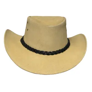 Buttermere Top Grain Leather Cowboy Hat for Men & Women – Handcrafted Western Outback Hat with Braided Band & Wide Brim
