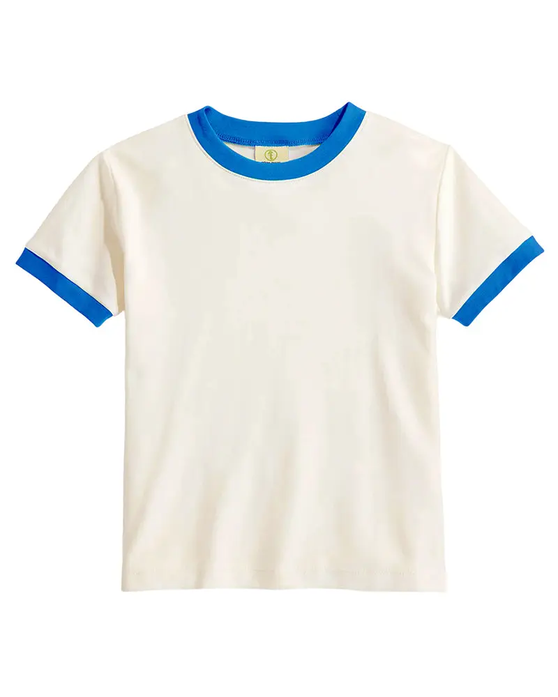 Off White Women's Ringer T-shirt, Vintage Style, Short Sleeves, Comfortable Fit, Breathable Fabric, Ideal for Casual Wear