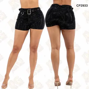 Rhinestone Shorts Womenswear Bottom