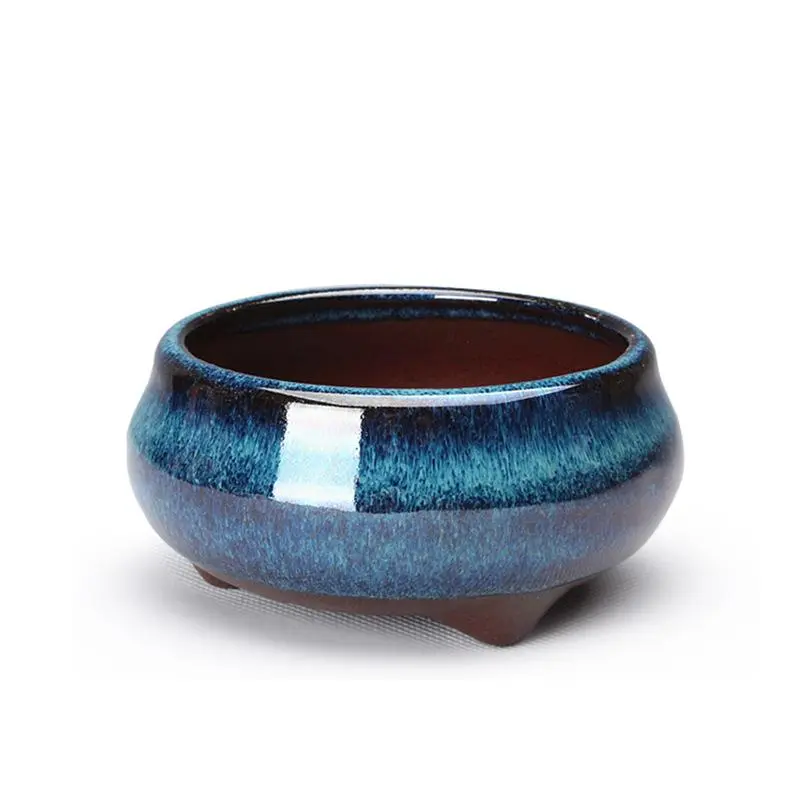 Chinese Style Bonsai Pots Breathable Stoneware Bonsai Pots With Holes Chinese Style Bonsai Flowerpot Ceramic Crafts for Garden