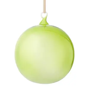 Glass Bubble Ball Christmas Ornaments, Spring Green, Set of Three