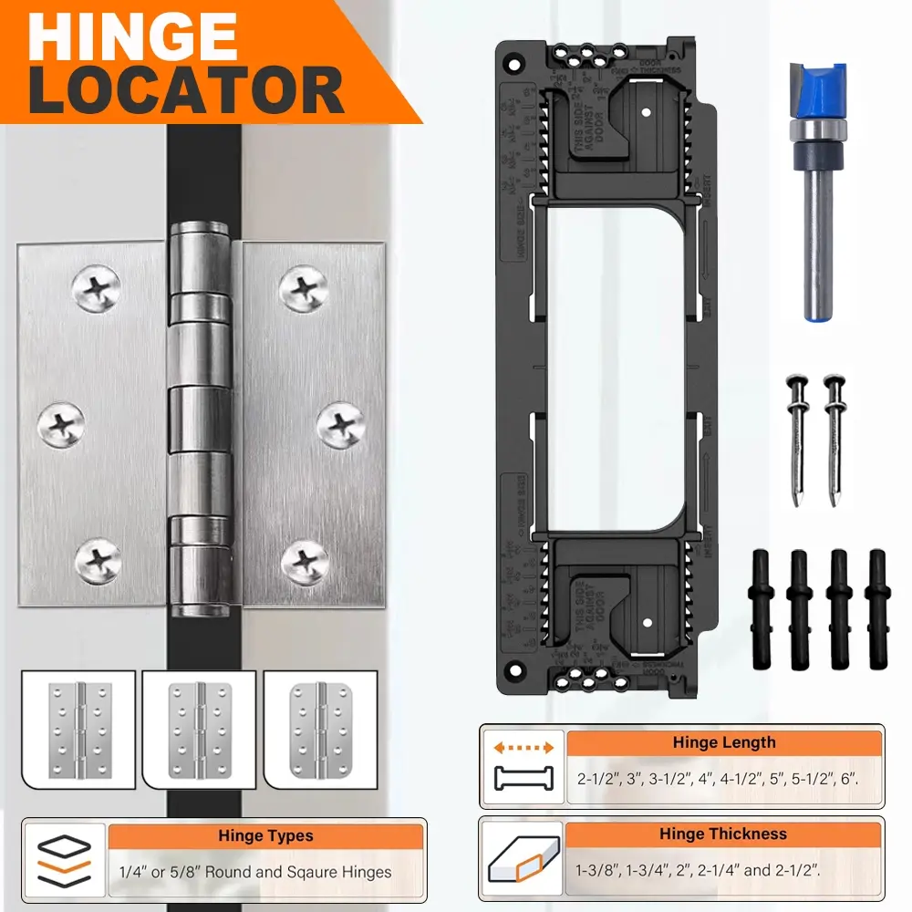 Hinge Door Lock Hole Locator, Door Hinge Installation Kit, Precision Drilling Template, Easy Mounting Tool, Durable Construction, Door Hardware