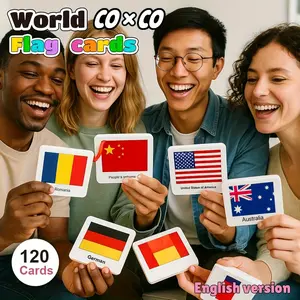 120 Flags of the World Identification Card Set, Children's Global Flag Awareness Card Early Education Card, Essential for Back-to-School Season | Culture and Education Flash Cards | Family Learning Resources and Holiday Gifts