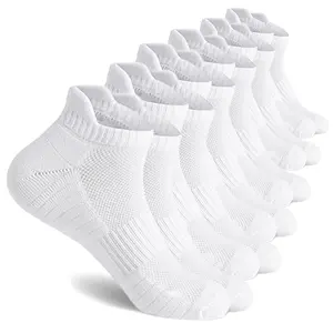 6 Pairs Mens Cotton Socks Ankle Athletic Cushion Running Socks for Men Moisture Wicking Breathable