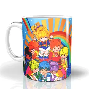 Rainbow Brite White Ceramic Mug, Movie Graphic Mugs, Cute Funny Christmas Mugs for hot Coffee Tea Cup