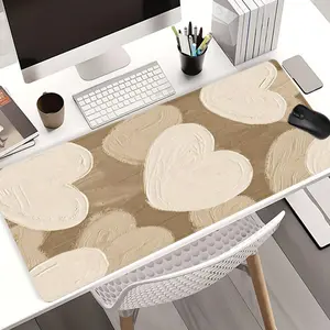 Heart Pattern Mouse Pad, Rectangle Gaming Mouse Pad, Office Desk Keyboard Mat for Home Office Desk, Decorative Mouse Mat for Home Office Desk