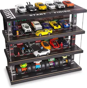 Hot Wheels Toy Car Garage Display Case with LED Lights - Organiser Racks for Collectors & Kids