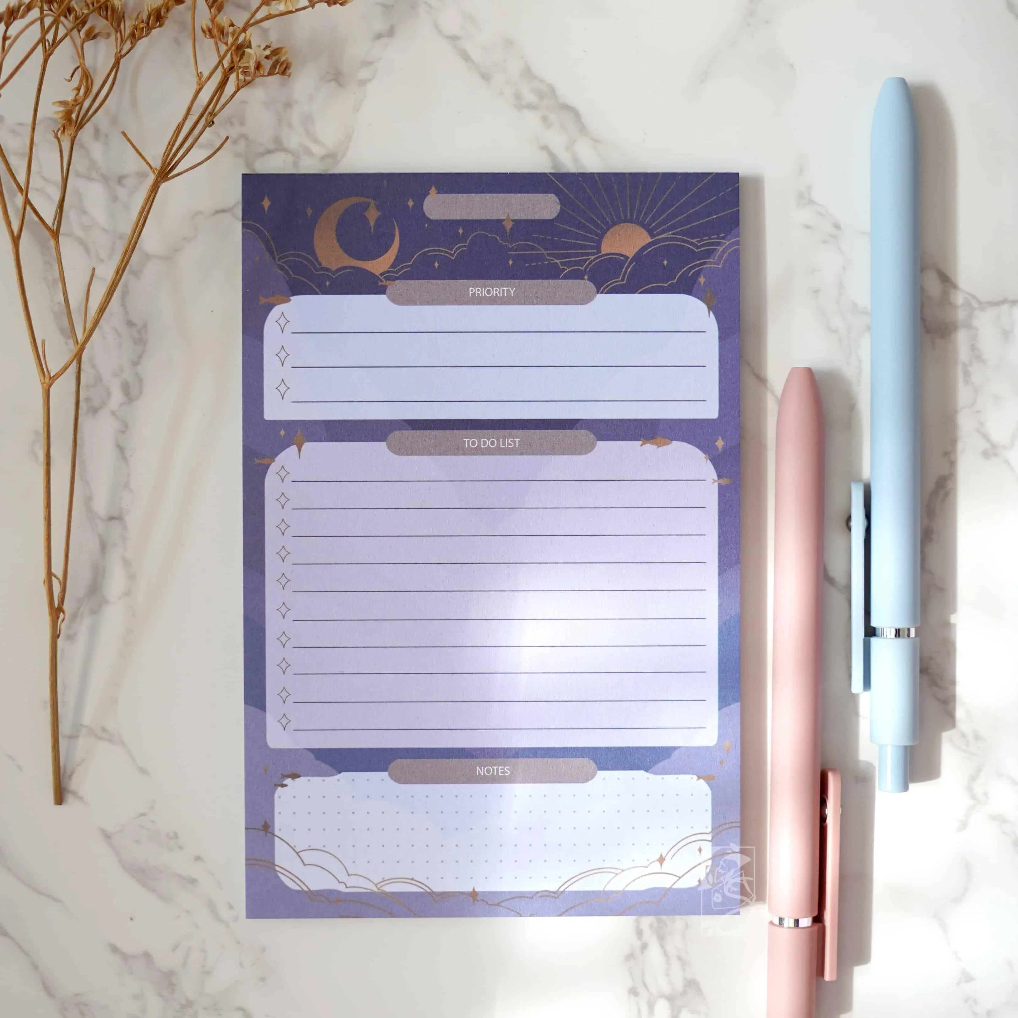 Sealestial Notepad | Cosmic Sea Creature Themes | Galaxy Night Sky Daily Memo Pad
