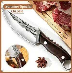 Deals forYou DaysChef Knife - 8.5 inch Hand ForgedBoning Knife with Sheath, High Carbon SteelHunting Knives, Meat Cutting Knife for Kitchen,Japanese Butcher Knives for Camping,Outdoor BBQ, Gifts for Men