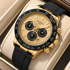 MOWBOL Signature Skeleton Series -Gold Watch | Luxury Men's Wristwatch | Business Professional | Perfect Birthday & Father's Day Gift for Husband