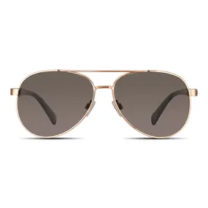 Velvet Eyewear Bonnie-Polarized V730GD01POL Gold Frame Tortoise Temples G15 Polarized Lenses Medium Size 52mm x 15mm x 140mm Aviator Sunglasses with 100% UV Protection