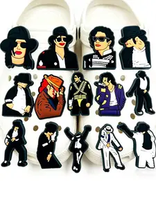 14pcs Michael Jackson Cartoon Shoe Accessories, Kids' Shoe Decorations, Wristbands, Sandals, Perfect Christmas Gifts for Children