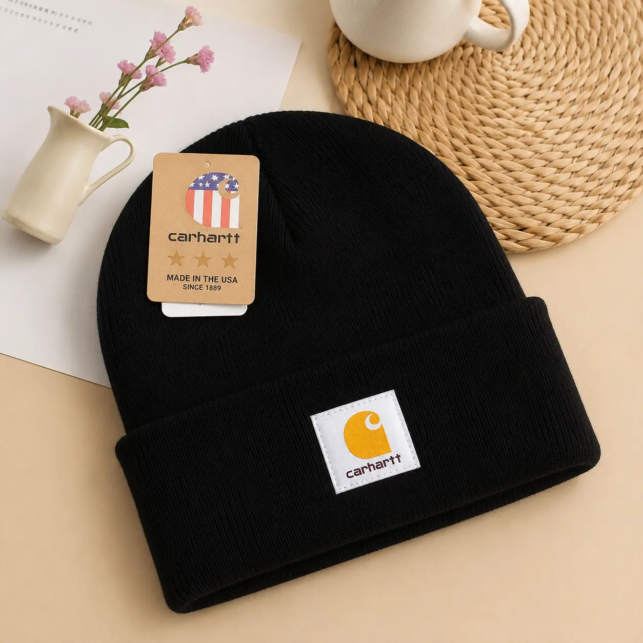 Carhartt A18 Beanie for Men Women – Classic Cuffed Winter Knit Hat, Warm Ribbed Stretch Fabric, Unisex Skull Cap Design, Outdoor Workwear Fashion, Casual Streetwear Style, Comfortable Everyday Fit, Cold Weather Headwear, Winter Essential Accessory