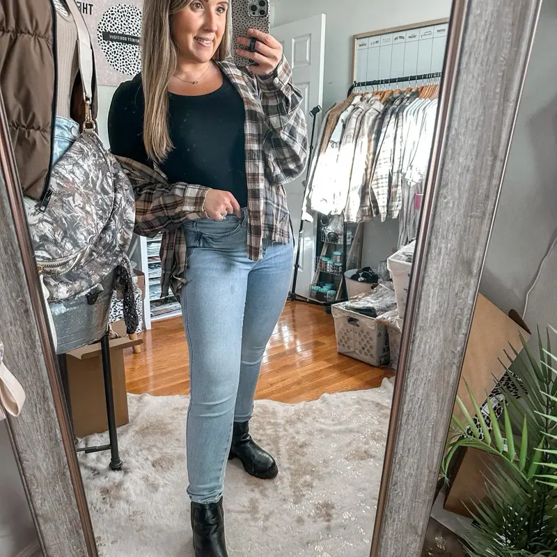 The Aria Oat Oversized Flannel Button Down Shirt