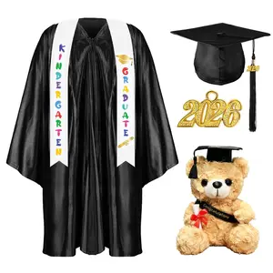 7 Pcs Kindergarten Graduation Gown Cap 2026 Preschool Graduation Accessories Stole Tassel Sash Charm Bear Gifts