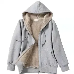 Women's Fleece Hoodie Loose Sweatshirt Women's Plush Can be used with raincoat