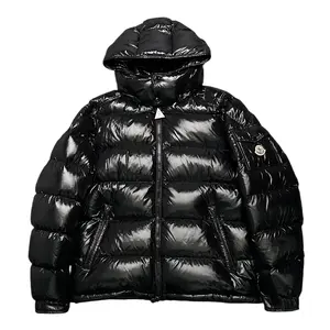 Men's Moncler Maya Short Nylon Puffer Down Jacket, Black, Menswear Tops & Coats