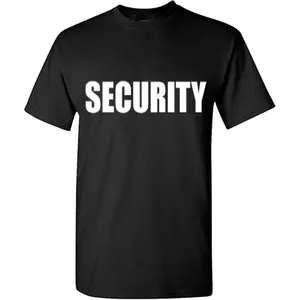 Security Shirt for Men Graphic Event Staff Work Uniform Concert Crew Tee Professional Guard Outfit Black Funny T-Shirt