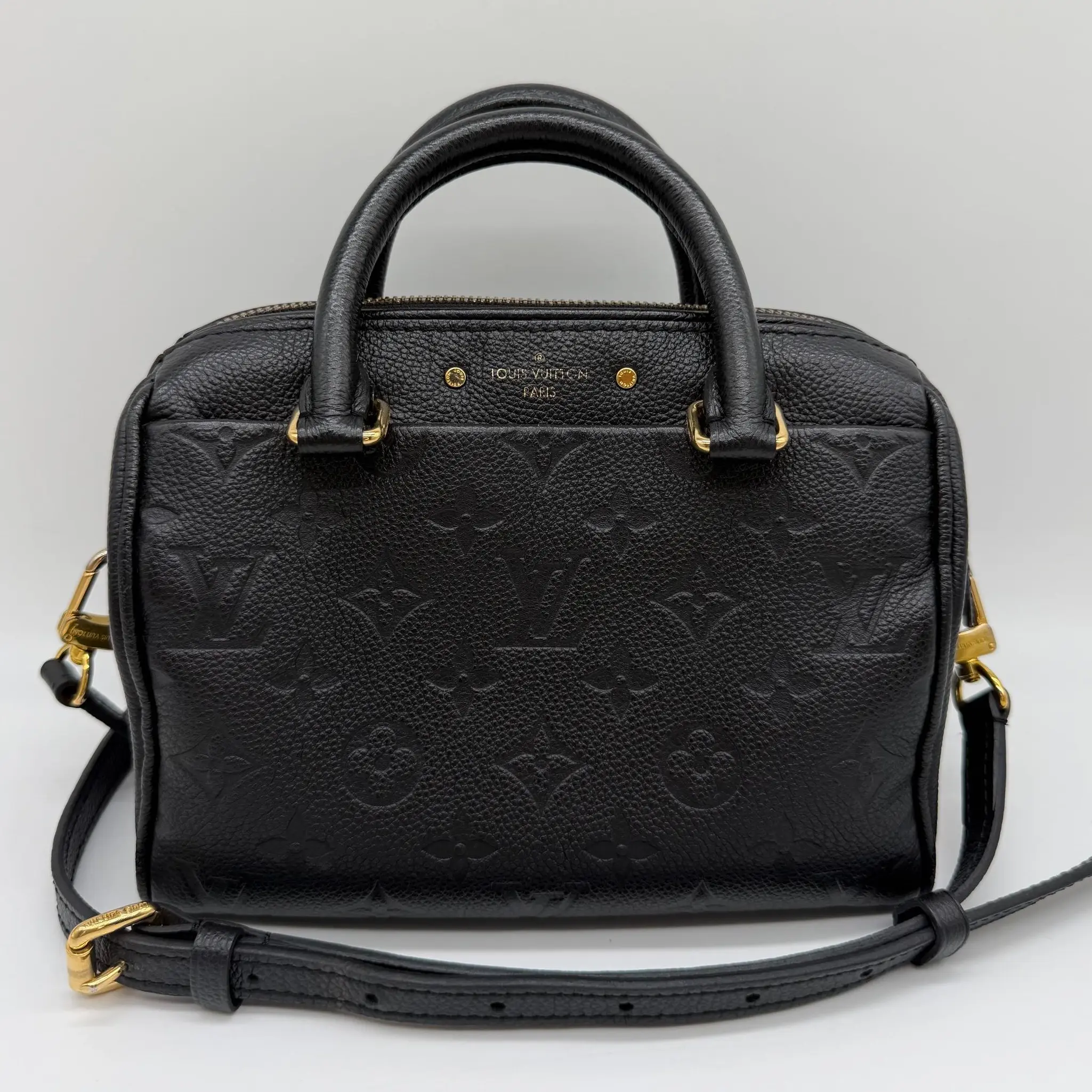 Pre-owned Louis Vuitton Empreinte Leather Crossbody Bags Black Empreinte Speedy 20 Bandouliere
