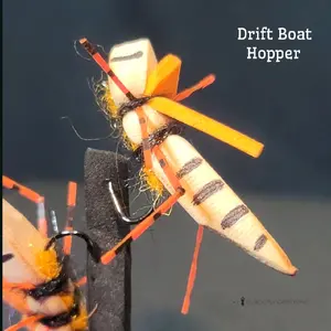 Black Fly 2-Pack (Drift-Boat Hopper) Terrestrial Dry Fly. Dry Flies For Trout, Fly Fishing UV Grasshopper, Perfect Bug for Dry Dropper, Tenkara or Traditional Dead Drifting, A Buggy Pattern for Trout, Panfish, Grayling by Black Fly Creations