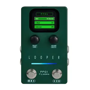 FLAMMA Looper Guitar Pedal FF01 Looper Pedal with 40 Slots 160 Mins Looping Time Stereo Guitar Loop Pedals with Screen for Electric Guitar/Bass Fade Out USB Data Management