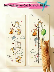 Adhesive Cartoon Cat Scratcher Wall-Mountable Easy to Install Wear-Resistant, Furniture Protector for Cats