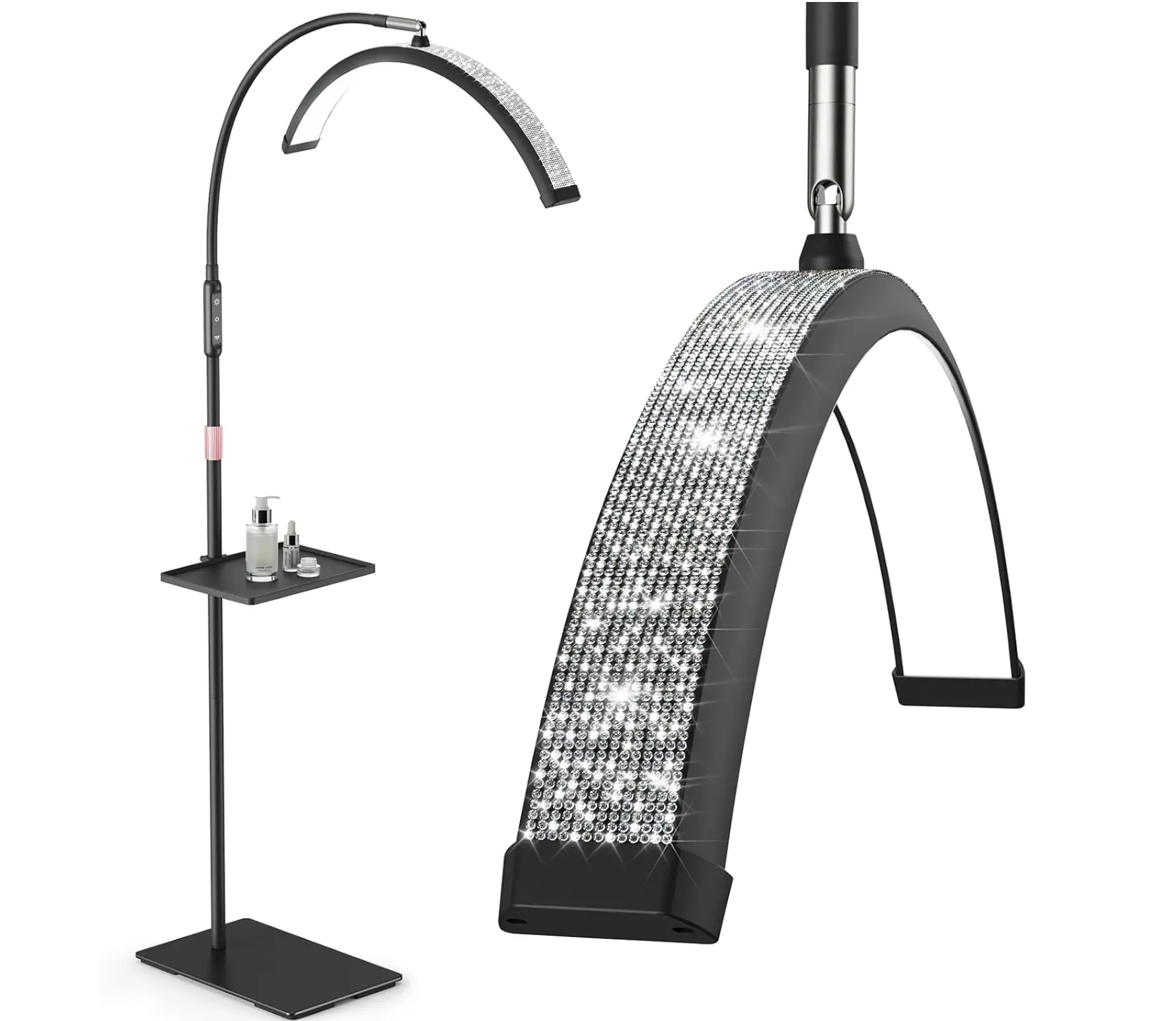 Dazzling Diamond Half Moon Light for Eyelash Extensions, Tattoo, Skincare Salon Tool