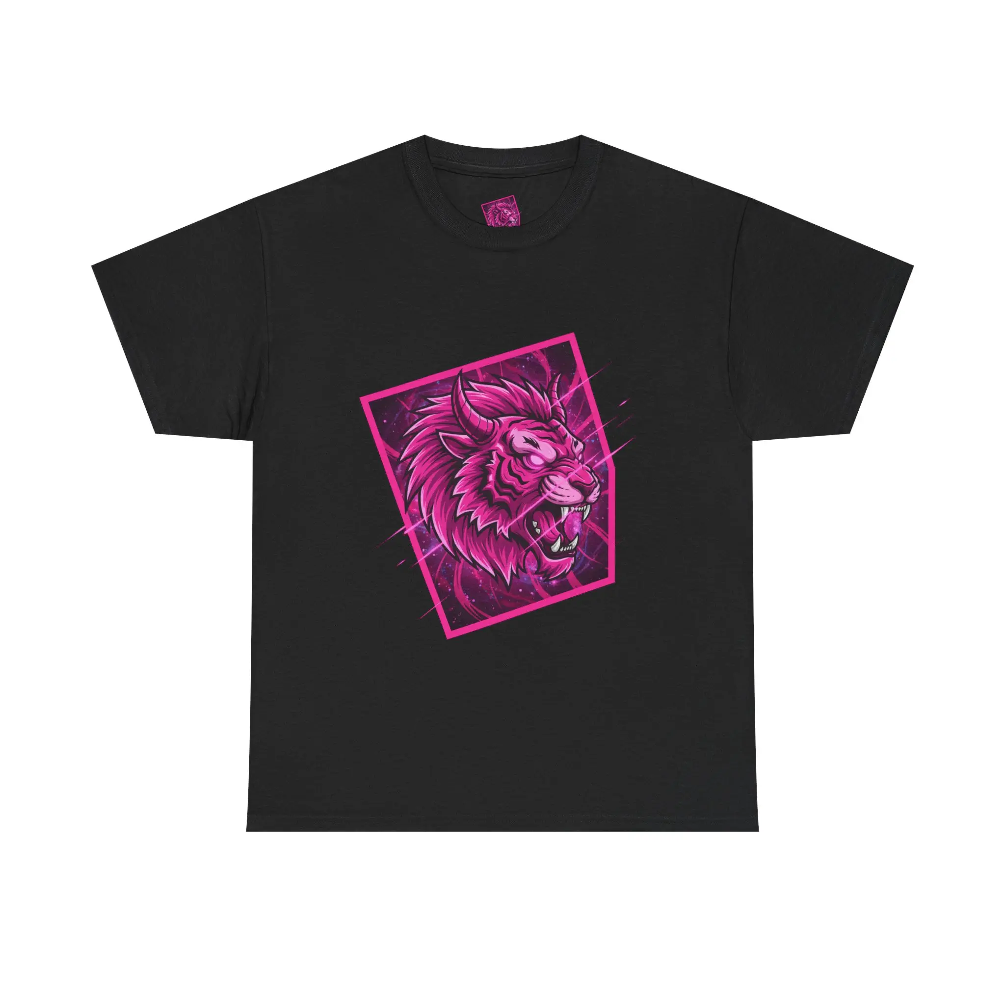 Unisex Fierce Digital Art T-Shirt - Mythical and Animal Graphic Tee - Cyber Core