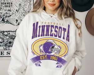 Vintage 90s Minnesota Football Vintage Style Comfort Colors Hoodie, Viking Minnesota Vintage Crewneck Fan Gift Hoodie
